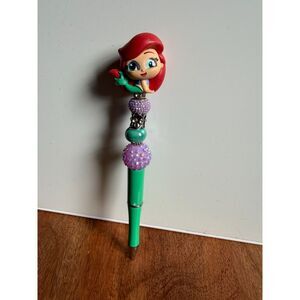 Ariel Beaded Pen – Disney Little Mermaid Doorables Green & Purple Novelty Pen